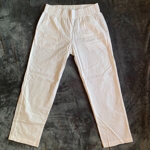 Saks Fifth Avenue Women's High-Rise Linen-Blend Straight-Leg Pants Size Medium.